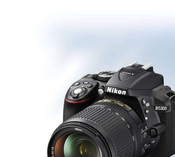 Capture and share vibrant images with the D5300 Product photo of the Nikon D5300 DSLR