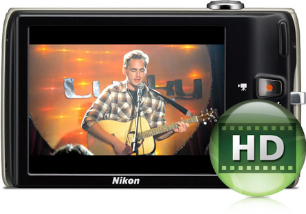 One-Touch HD (720p) Movie recording Preview of HD (720p) Movie taken with the COOLPIX S4100