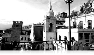 COOLPIX S7000 photo of a village from a terrace shot in B&W