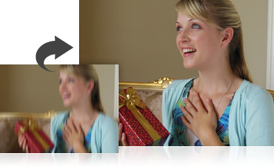 Exemple de portrait présenté avec et sans la stabilisation d’image VR.