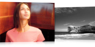 In-camera special effects including High-Contrast Monochrome, Nostalgic Sepia, Soft Focus and more Soft Focus and High-Contrast Monochrome special effects example photos