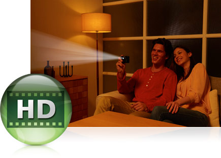Instantly project HD movies taken with your COOLPIX S1200pj camera Instantly project HD movies taken with your COOLPIX S1200pj camera