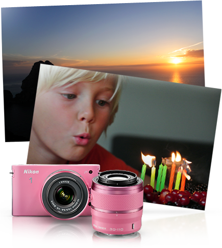 Nikon Nikon 1 J1 Pink Two Lens Zoom Kit in Pink