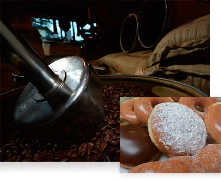 Find inspiration with the 1 NIKKOR 6.7-13mm lens photo of coffee beans in warehouse and closeup photo of donuts