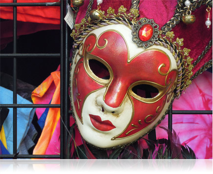 Portrait of a costumed parade participant in New Orleans, Louisiana