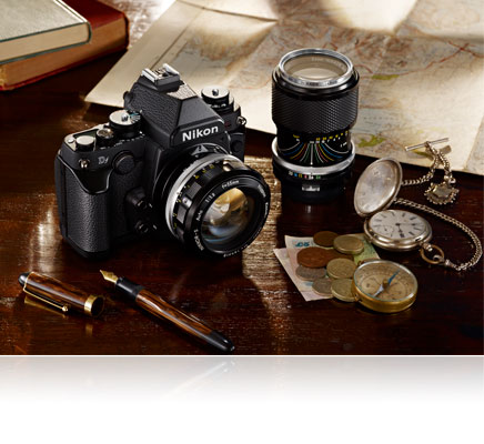 Photo of the Nikon Df and legacy non-AI NIKKOR lenses