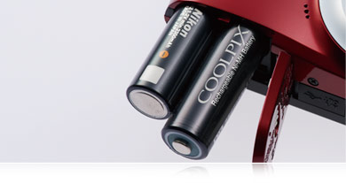 The COOLPIX L24's AA/R6-size battery chamber