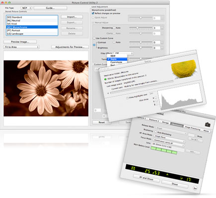 Capture NX-D fully integrates with your workflow Screenshots of the new Picture Control Utility 2 and Camera Control Pro 2 software screens