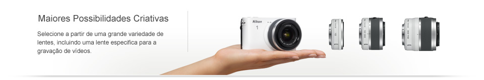 Extremamente compacta e port&aacute;til, a C&acirc;mera Nikon 1 J1 vai com voc&ecirc; a qualquer lugar.