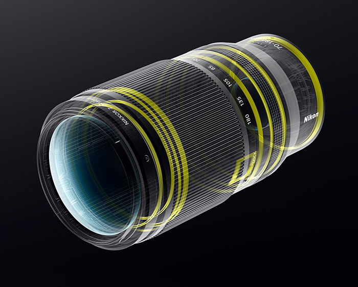 illustration of the sealing of the NIKKOR Z 70-180mm f/2.8 lens