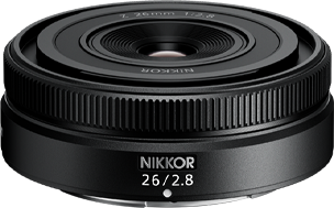 product shot of the NIKKOR Z 26mm f/2.8