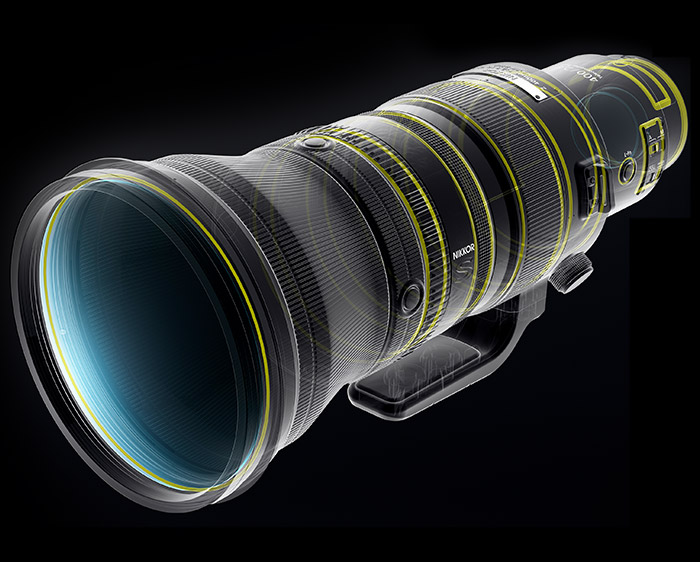 illustration of the NIKKOR Z 400mm f/2.8 TC VR S lens showing weather sealing