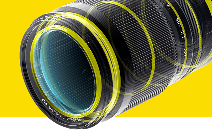 rendering of the NIKKOR Z 24-200mm f/4-6.3 VR and its dust and drip seals