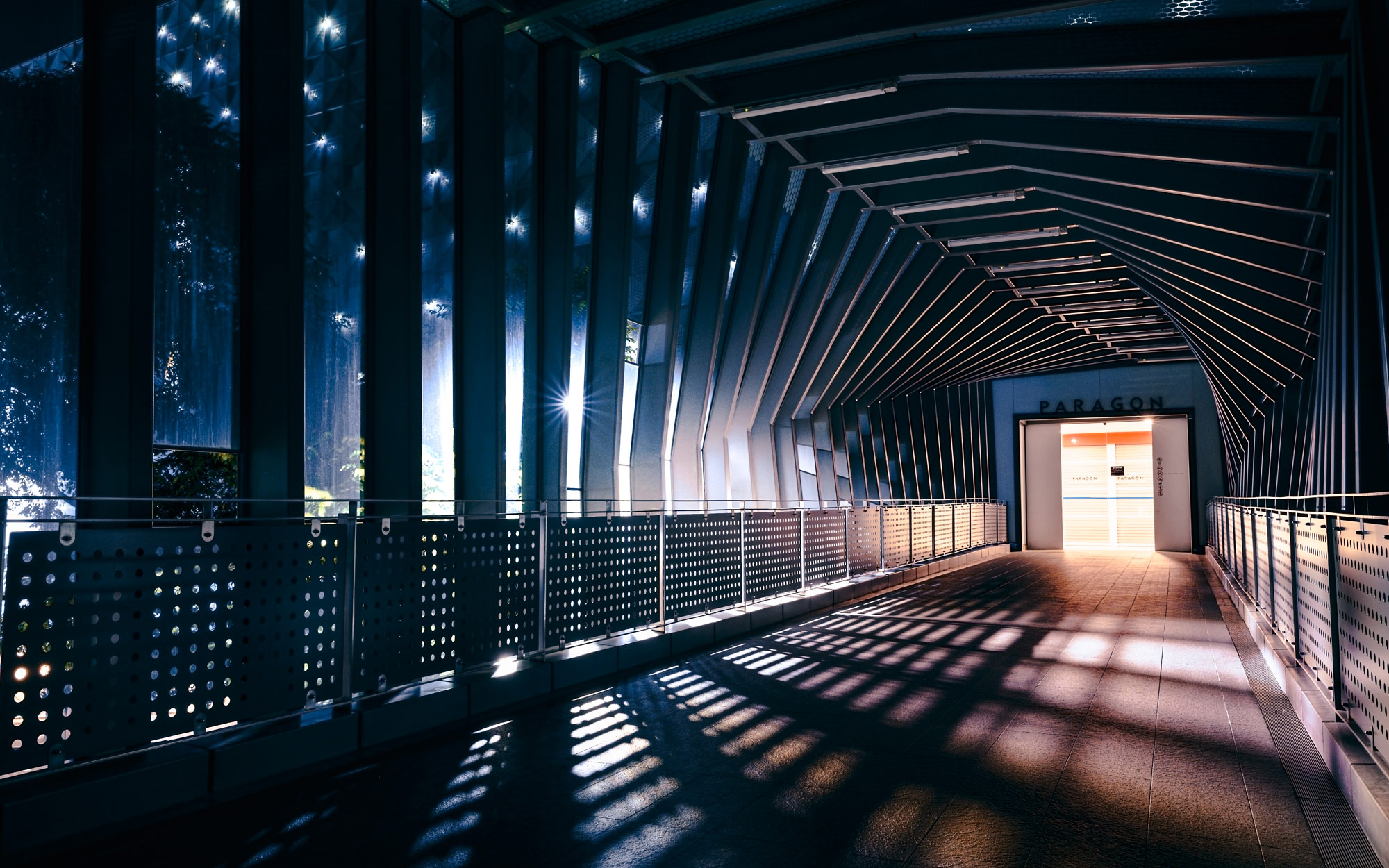 Photo of a covered walkway, taken with the NIKKOR Z 24mm f/1.8 S lens