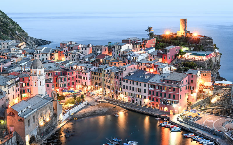 Z 50 and NIKKOR Z DX 16-50mm f/3.5-6.3 VR photo of a seaside city in low light from above