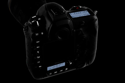 photo of the illuminated controls of the D6 DSLR